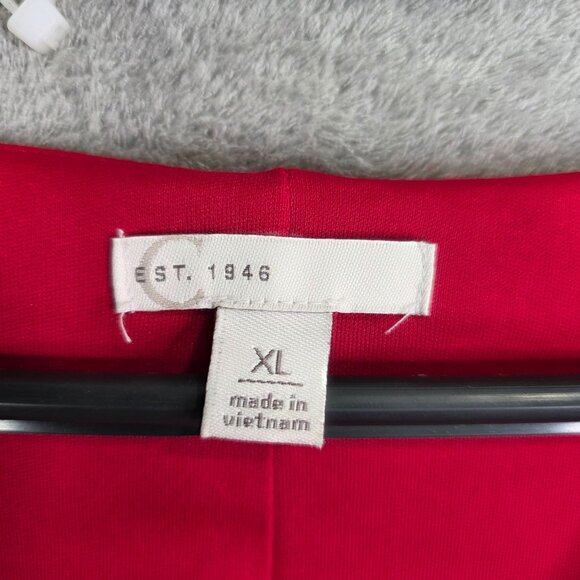 Womens EST. 1946 Red Tunic Top Ruffle Sleeves V Neck Polyester Blend Size XL - Picture 4 of 10